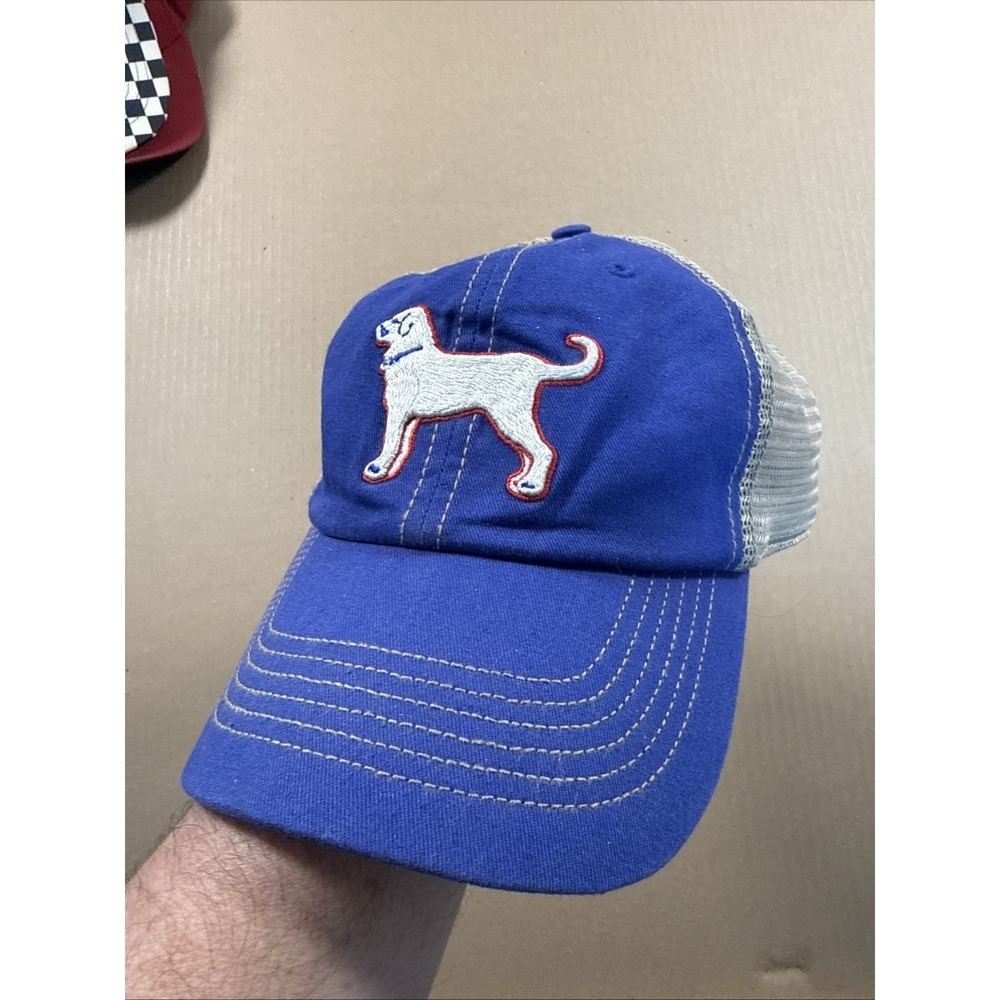 47 Brand White Dog Snapback Cap Adult Adjustable Blue Mesh Back Hat